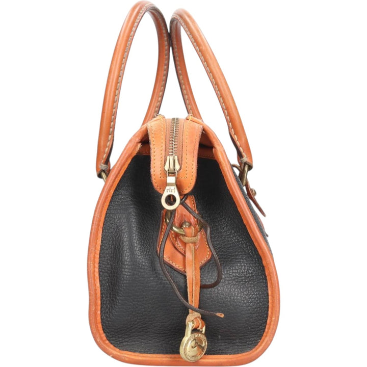 Dooney and Bourke Boston bag made in the USA genuine leather brown type Vintage Second Hand