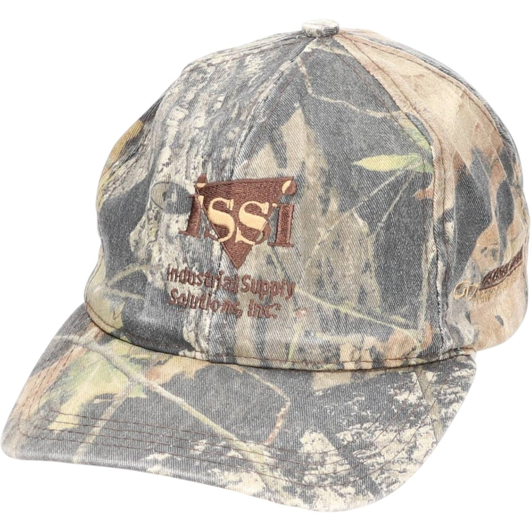 90'S ISSI Camouflage Pattern Realtree Camo Baseball Cap, 6-Panel, Made in USA, One Size Fits All, Vintage unclear Khaki type Vintage Second Hand