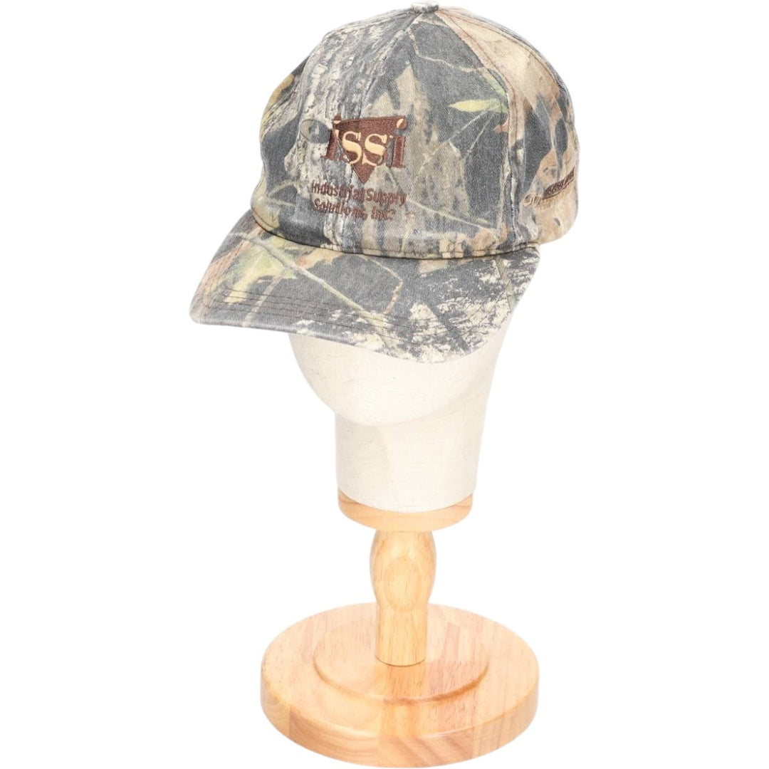 90'S ISSI Camouflage Pattern Realtree Camo Baseball Cap, 6-Panel, Made in USA, One Size Fits All, Vintage unclear Khaki type Vintage Second Hand