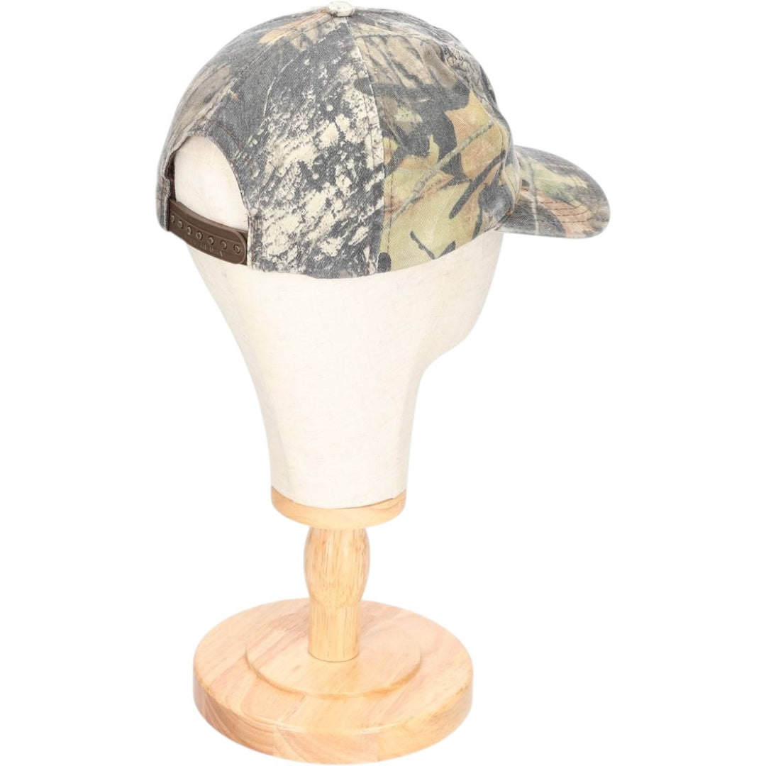 90'S ISSI Camouflage Pattern Realtree Camo Baseball Cap, 6-Panel, Made in USA, One Size Fits All, Vintage unclear Khaki type Vintage Second Hand