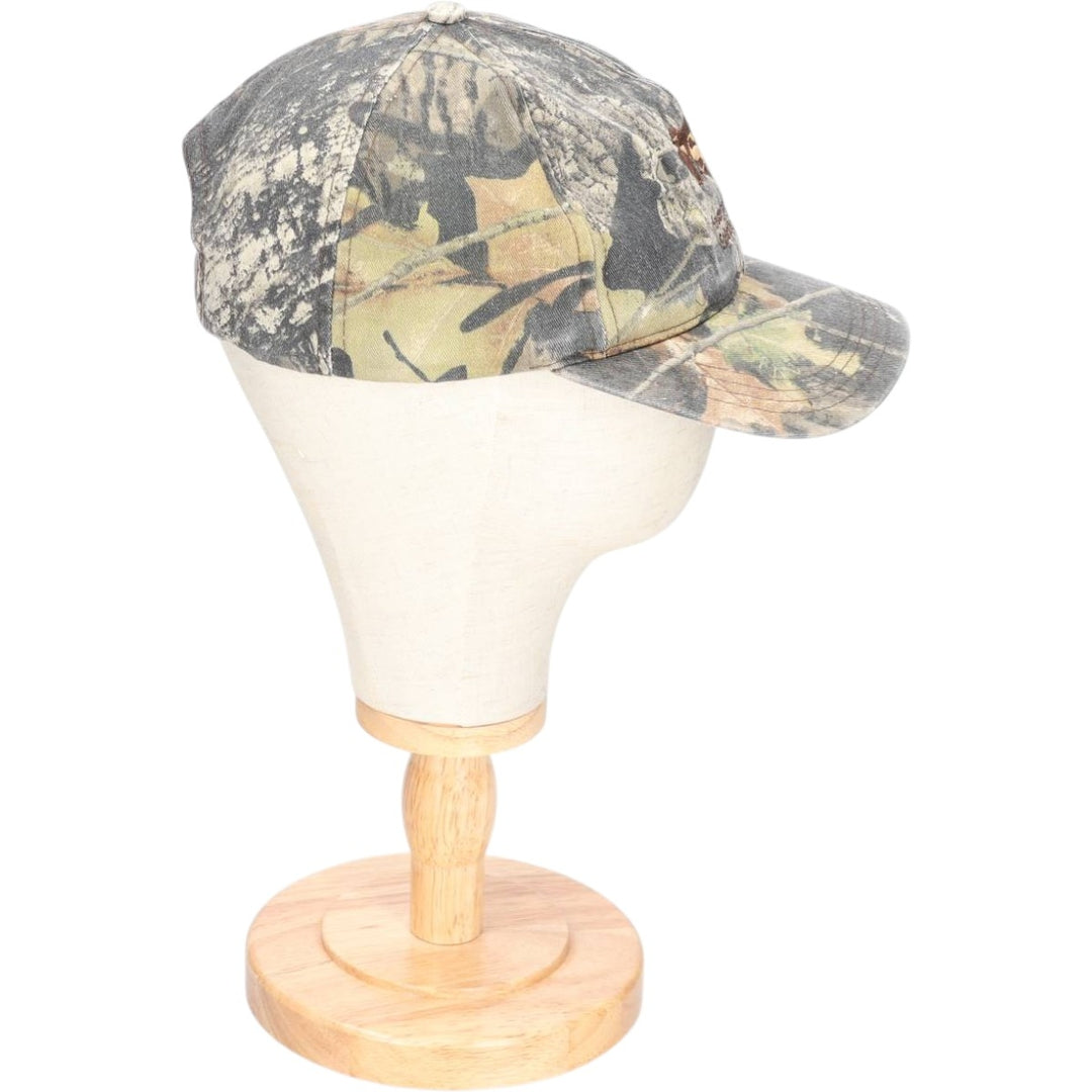 90'S ISSI Camouflage Pattern Realtree Camo Baseball Cap, 6-Panel, Made in USA, One Size Fits All, Vintage unclear Khaki type Vintage Second Hand
