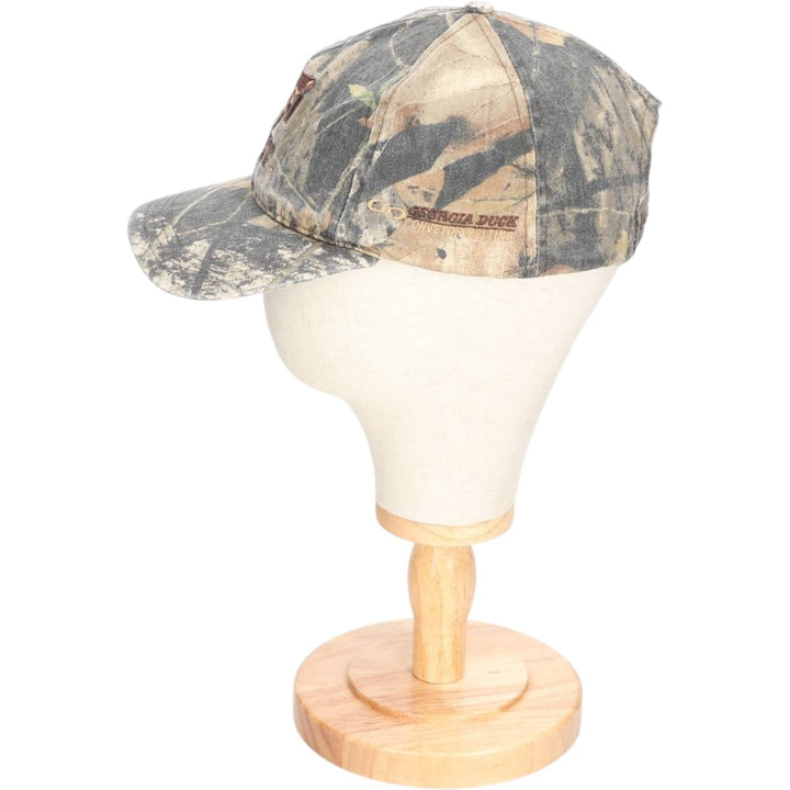 90'S ISSI Camouflage Pattern Realtree Camo Baseball Cap, 6-Panel, Made in USA, One Size Fits All, Vintage unclear Khaki type Vintage Second Hand