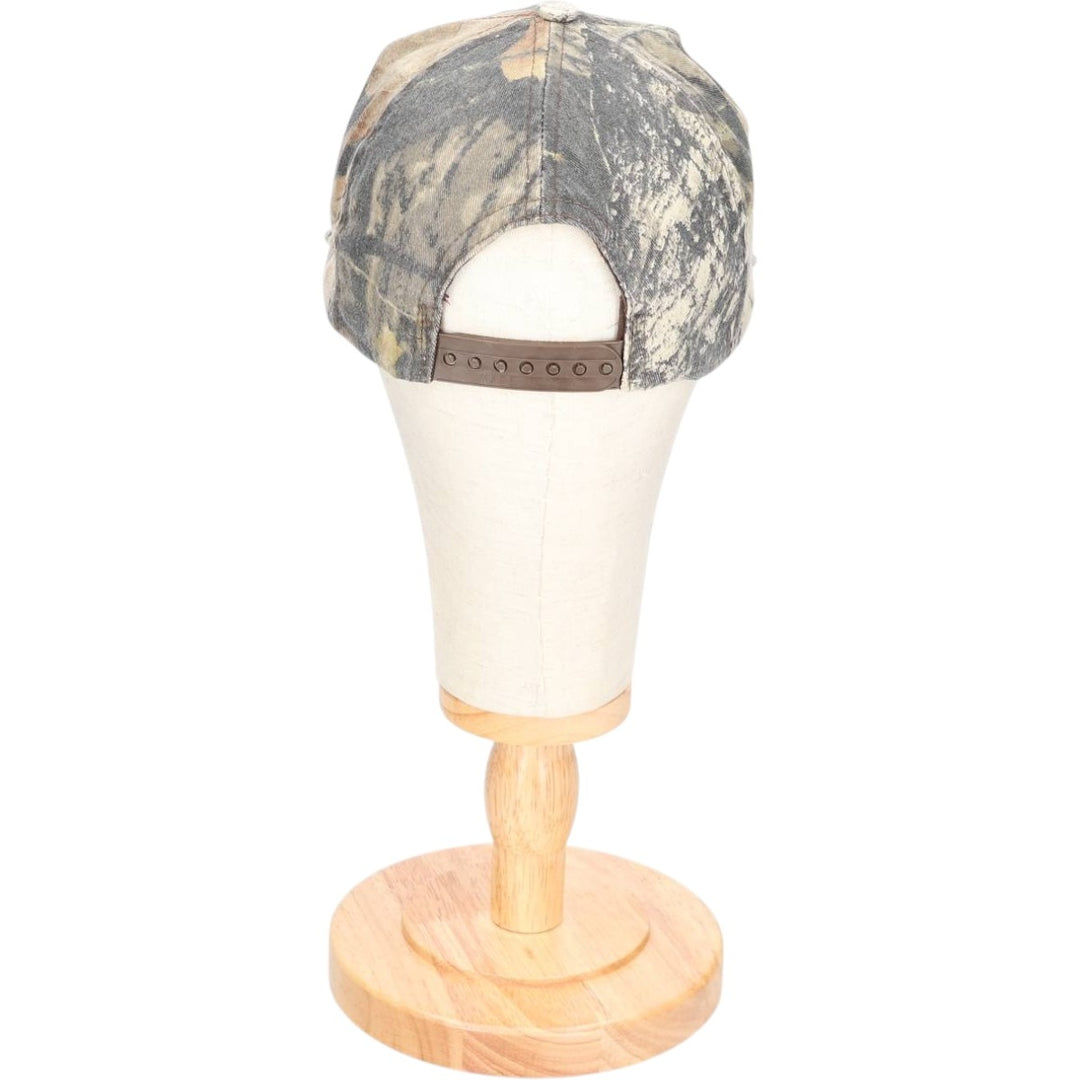 90'S ISSI Camouflage Pattern Realtree Camo Baseball Cap, 6-Panel, Made in USA, One Size Fits All, Vintage unclear Khaki type Vintage Second Hand