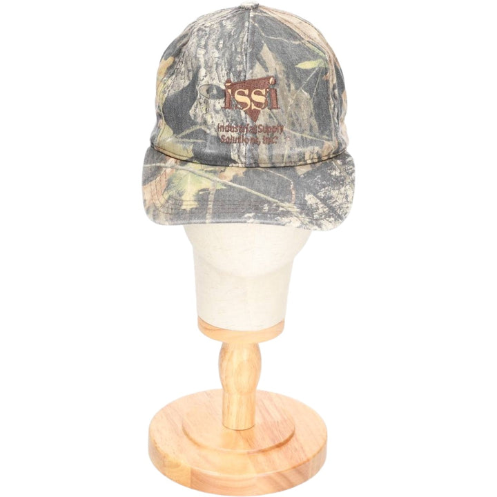 90'S ISSI Camouflage Pattern Realtree Camo Baseball Cap, 6-Panel, Made in USA, One Size Fits All, Vintage unclear Khaki type Vintage Second Hand