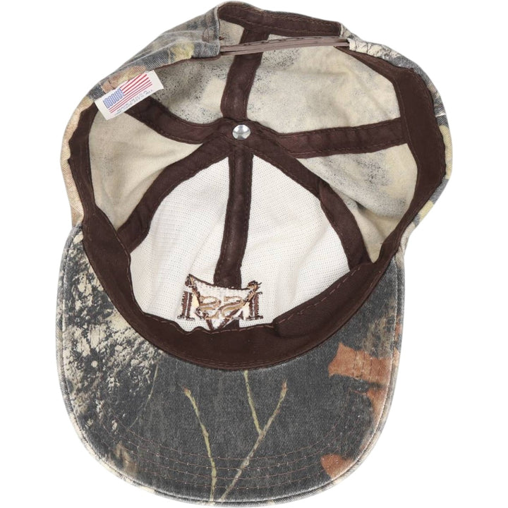 90'S ISSI Camouflage Pattern Realtree Camo Baseball Cap, 6-Panel, Made in USA, One Size Fits All, Vintage unclear Khaki type Vintage Second Hand