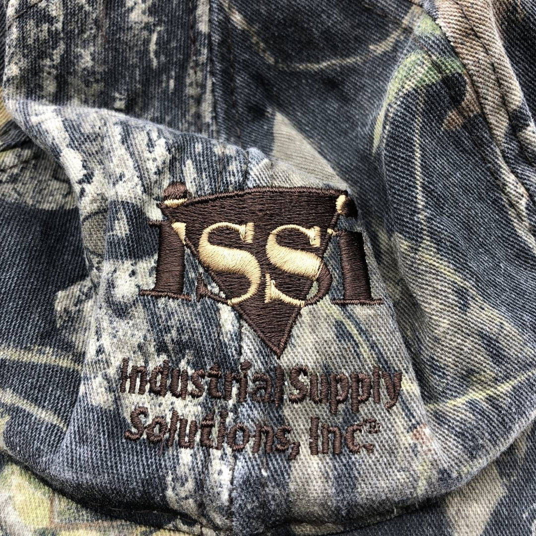 90'S ISSI Camouflage Pattern Realtree Camo Baseball Cap, 6-Panel, Made in USA, One Size Fits All, Vintage unclear Khaki type Vintage Second Hand