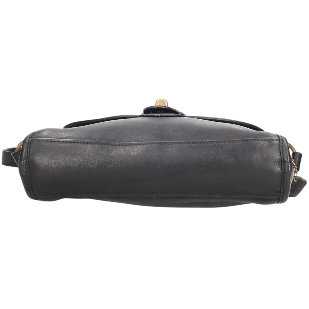 Vintage 1980'S Coach Old Coach Turnlock Shoulder Bag, Made in USA genuine leather black type Vintage Second Hand