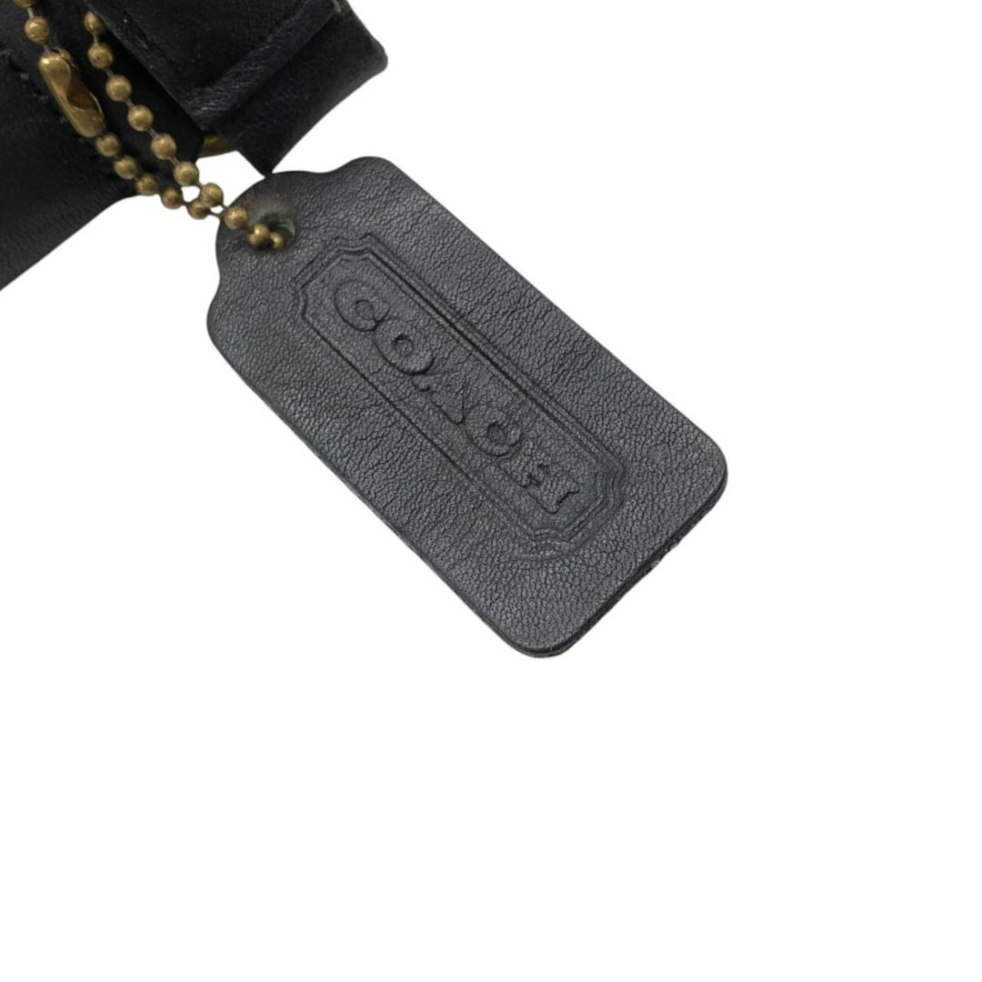 Vintage 1980'S Coach Old Coach Turnlock Shoulder Bag, Made in USA genuine leather black type Vintage Second Hand