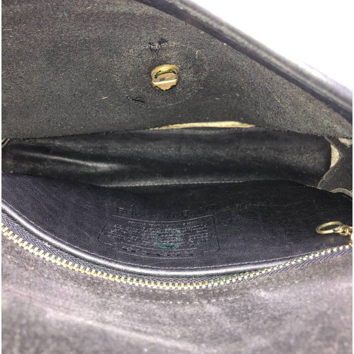 Vintage 1980'S Coach Old Coach Turnlock Shoulder Bag, Made in USA genuine leather black type Vintage Second Hand
