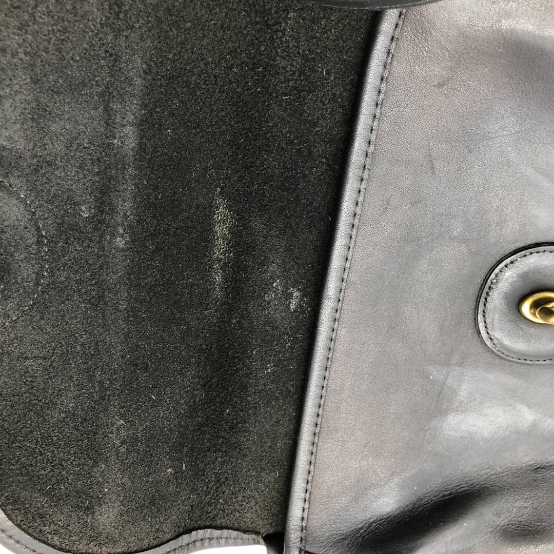 Vintage 1980'S Coach Old Coach Turnlock Shoulder Bag, Made in USA genuine leather black type Vintage Second Hand