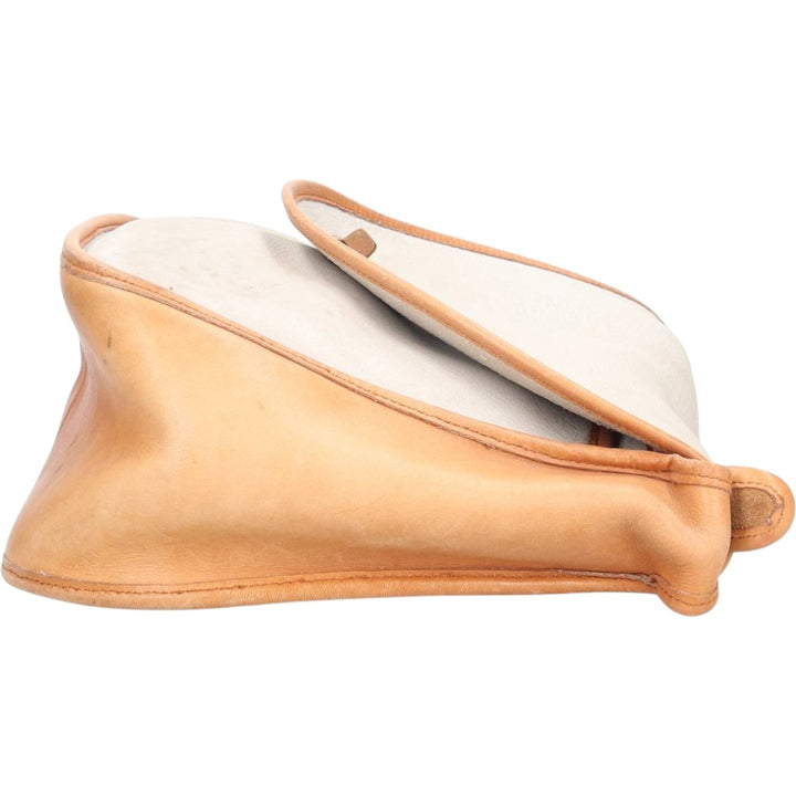 Turn lock Shoulder Bag genuine leather brown type Vintage Second Hand