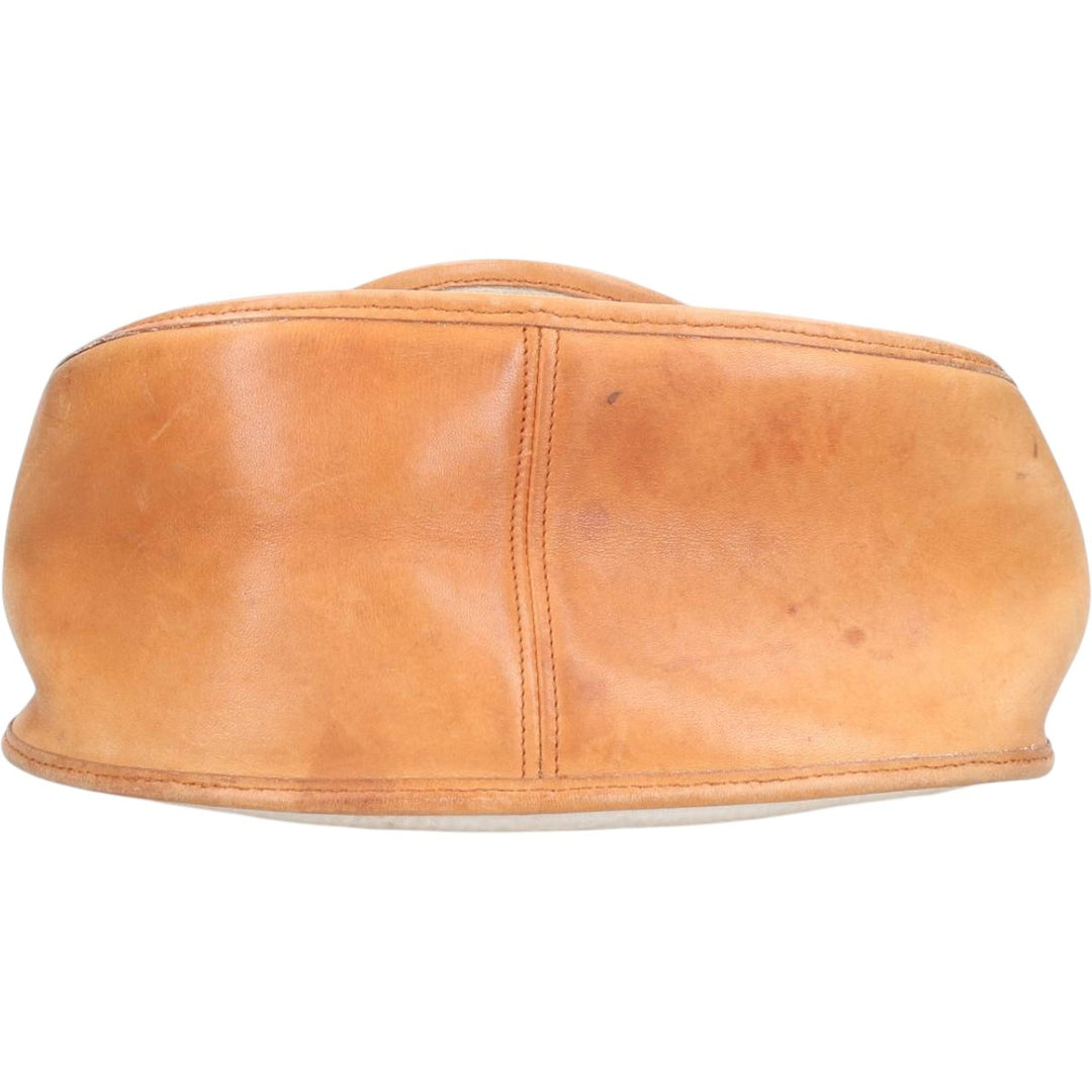 Turn lock Shoulder Bag genuine leather brown type Vintage Second Hand