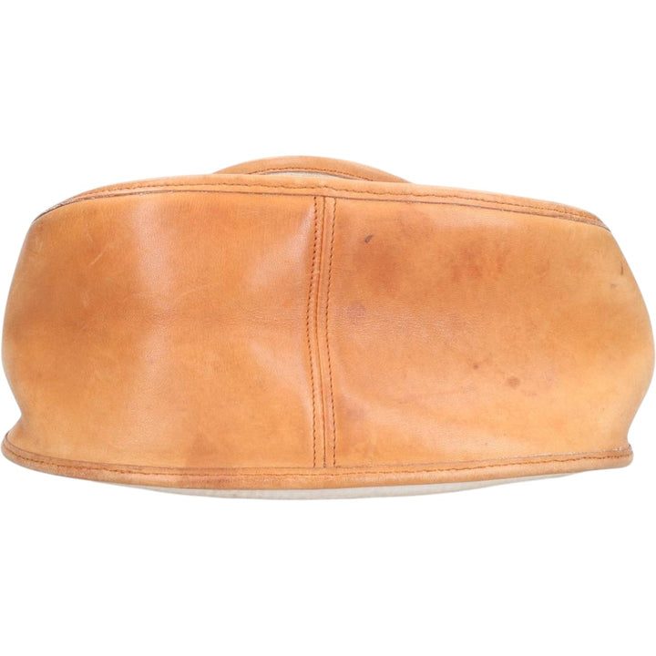 Turn lock Shoulder Bag genuine leather brown type Vintage Second Hand