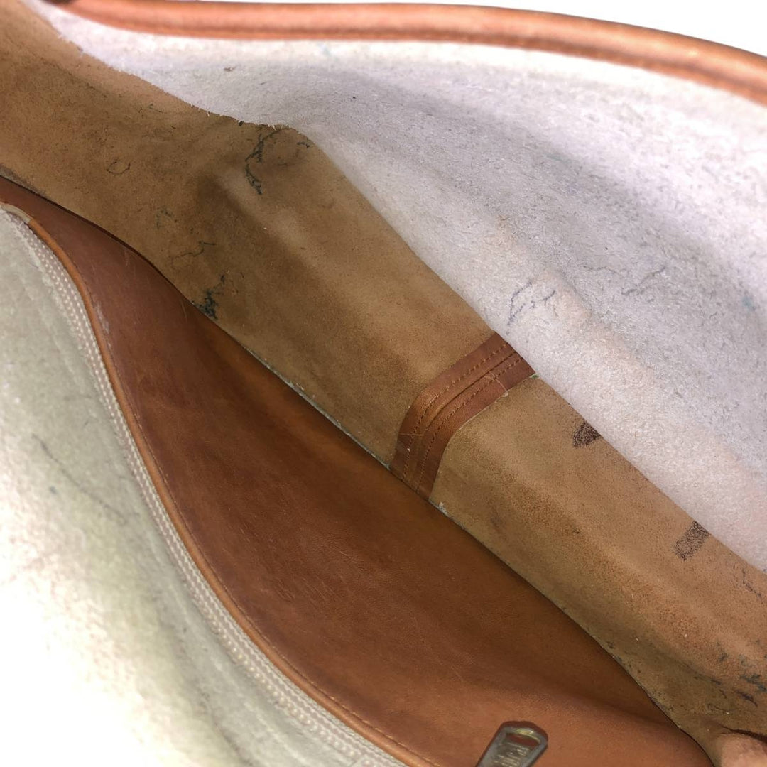 Turn lock Shoulder Bag genuine leather brown type Vintage Second Hand