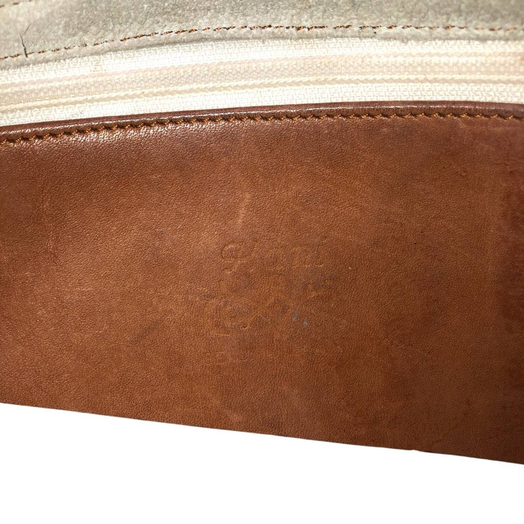 Turn lock Shoulder Bag genuine leather brown type Vintage Second Hand