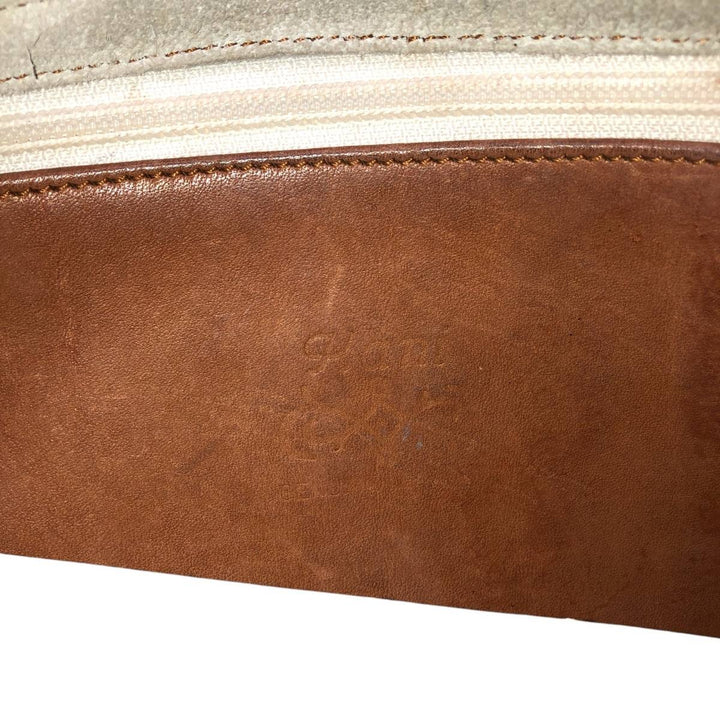 Turn lock Shoulder Bag genuine leather brown type Vintage Second Hand