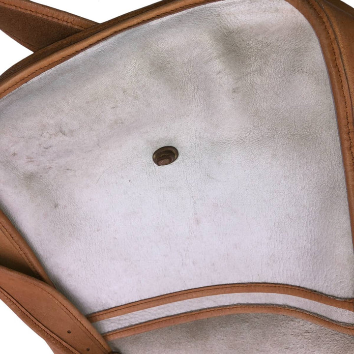 Turn lock Shoulder Bag genuine leather brown type Vintage Second Hand