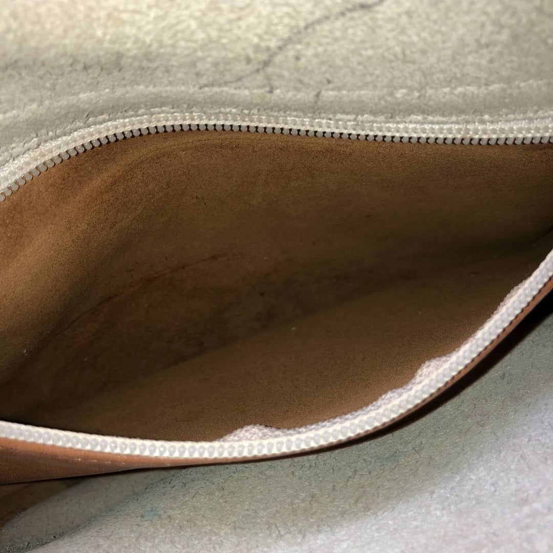 Turn lock Shoulder Bag genuine leather brown type Vintage Second Hand