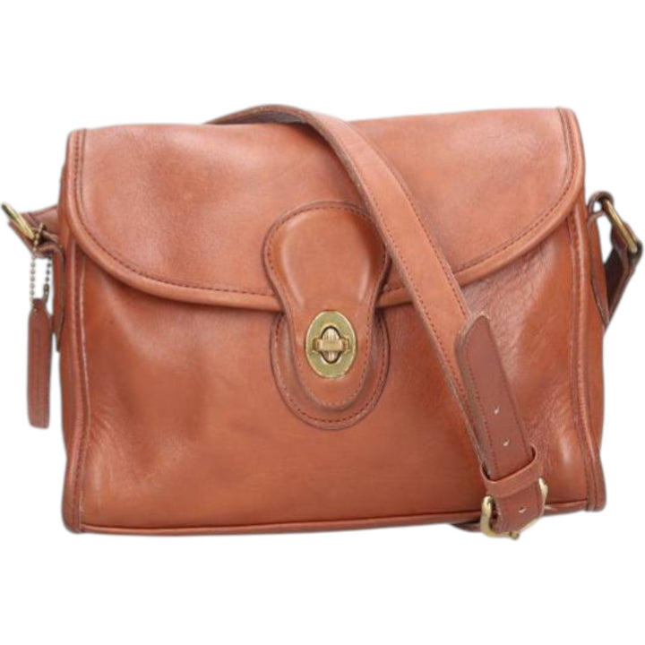 90'S Coach Old Coach Shoulder Bag, Made in USA, Vintage genuine leather brown type Vintage Second Hand