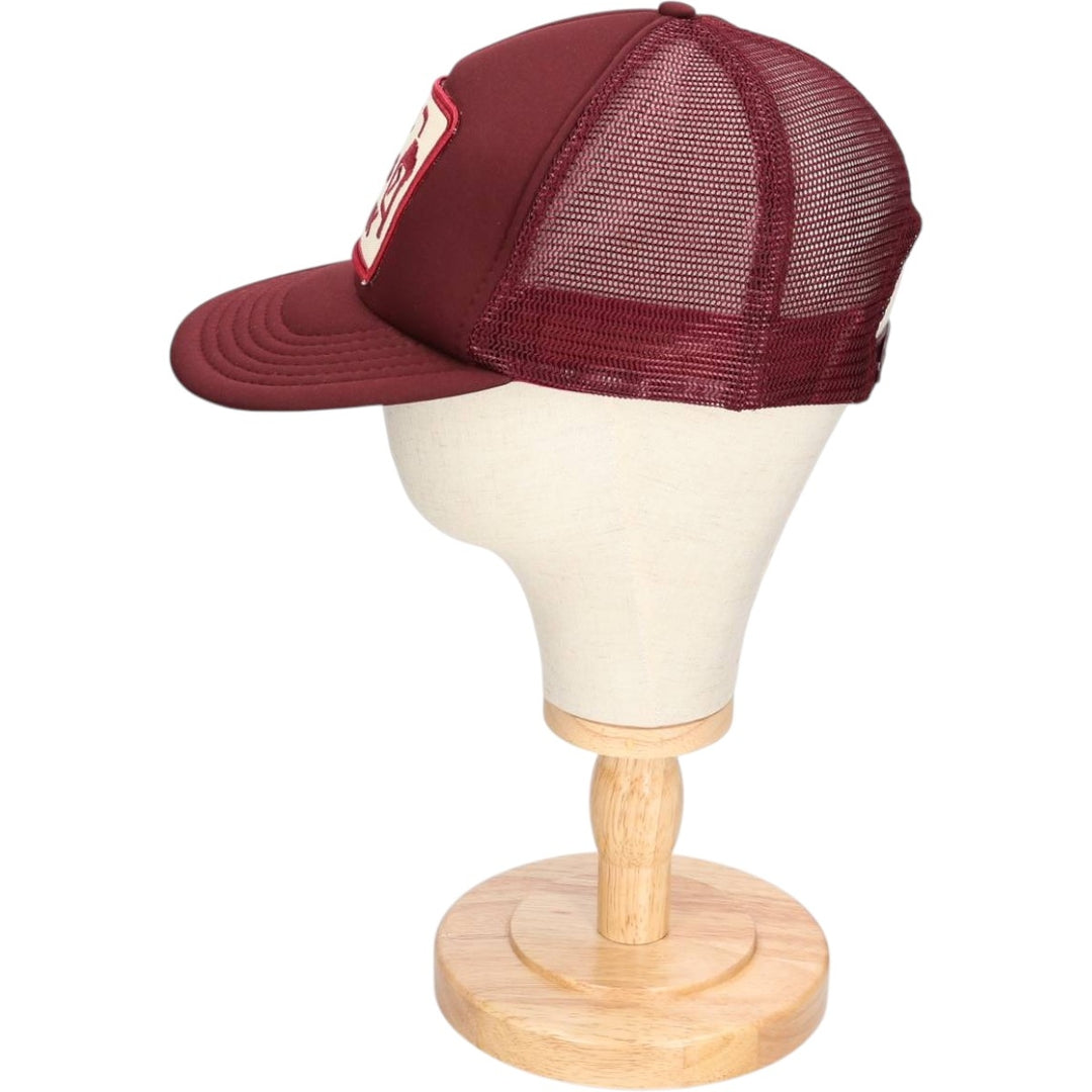 Trucker cap, mesh cap, free size polyester wine-red Vintage Second Hand