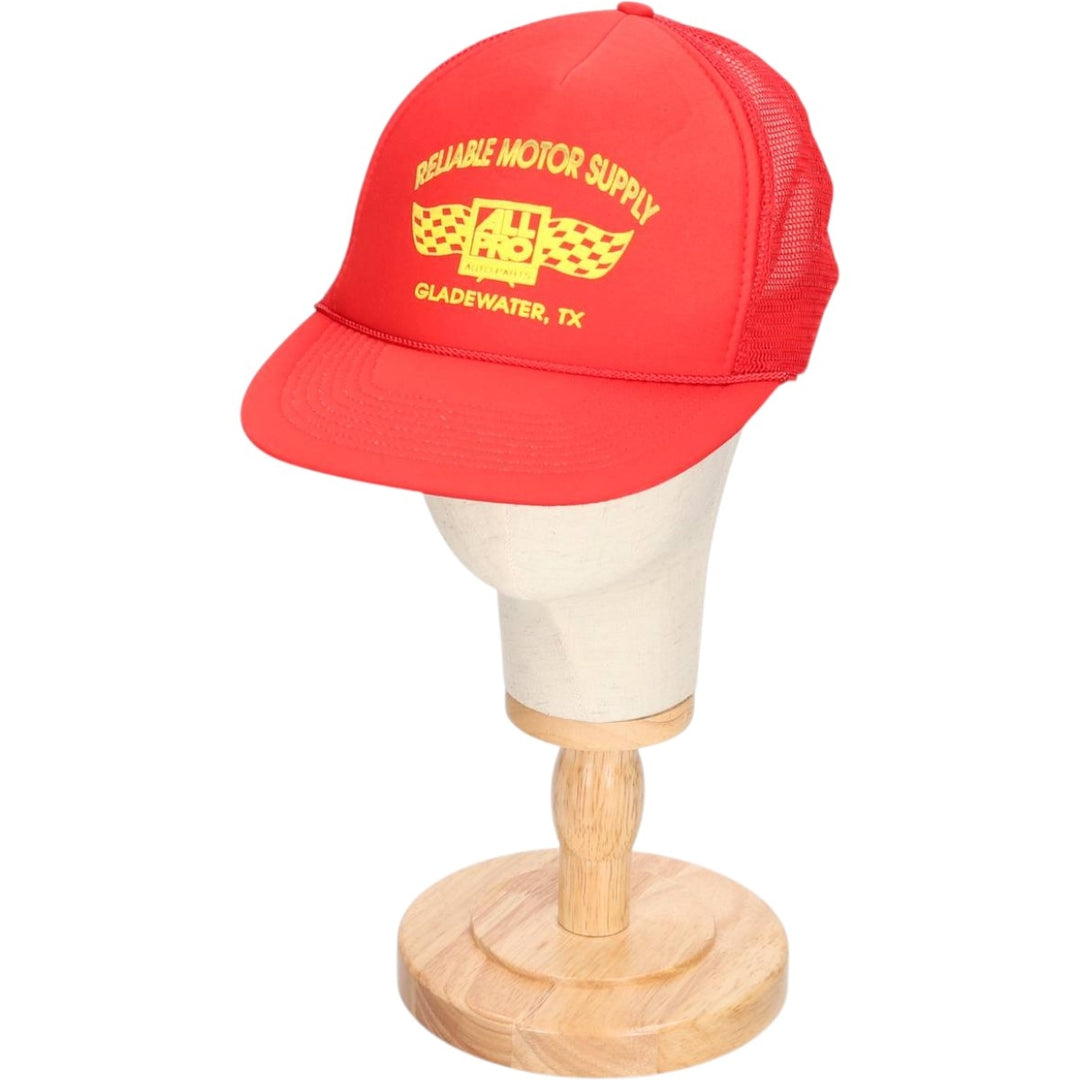 NISSIN CAP RELIABLE MOTOR SUPPLY Trucker Cap Mesh Cap One Size Fits Most unclear red type Vintage Second Hand
