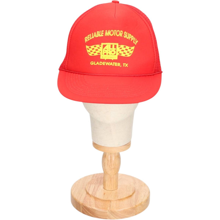 NISSIN CAP RELIABLE MOTOR SUPPLY Trucker Cap Mesh Cap One Size Fits Most unclear red type Vintage Second Hand