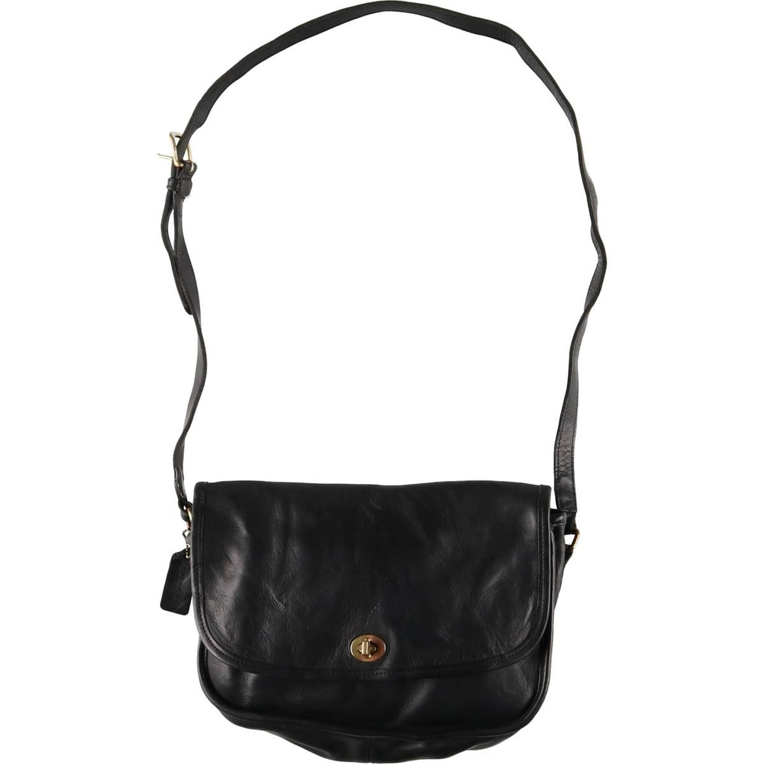 90'S Coach Old Coach Turnlock Shoulder Bag Vintage genuine leather black type Vintage Second Hand