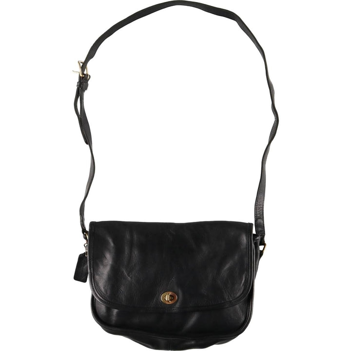 90'S Coach Old Coach Turnlock Shoulder Bag Vintage genuine leather black type Vintage Second Hand