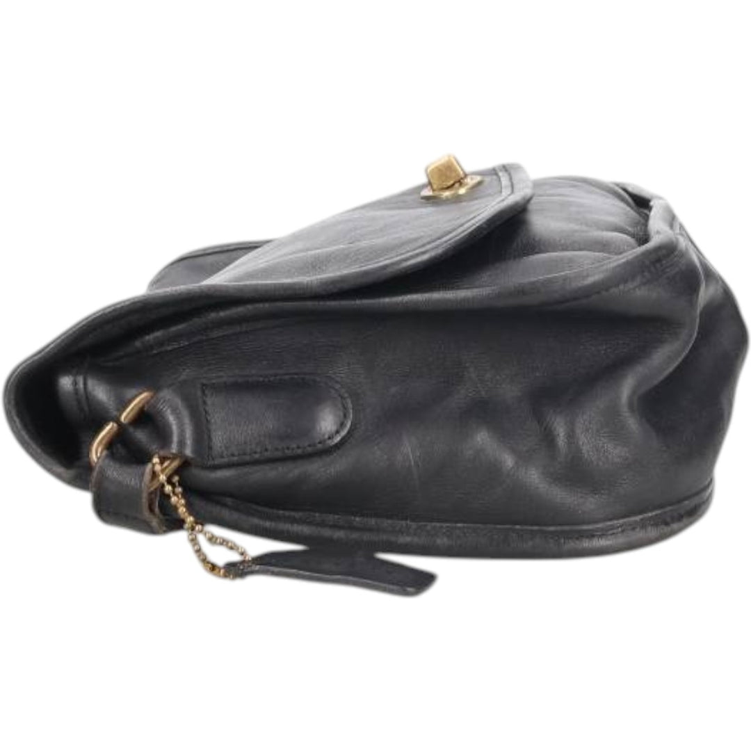 90'S Coach Old Coach Turnlock Shoulder Bag Vintage genuine leather black type Vintage Second Hand