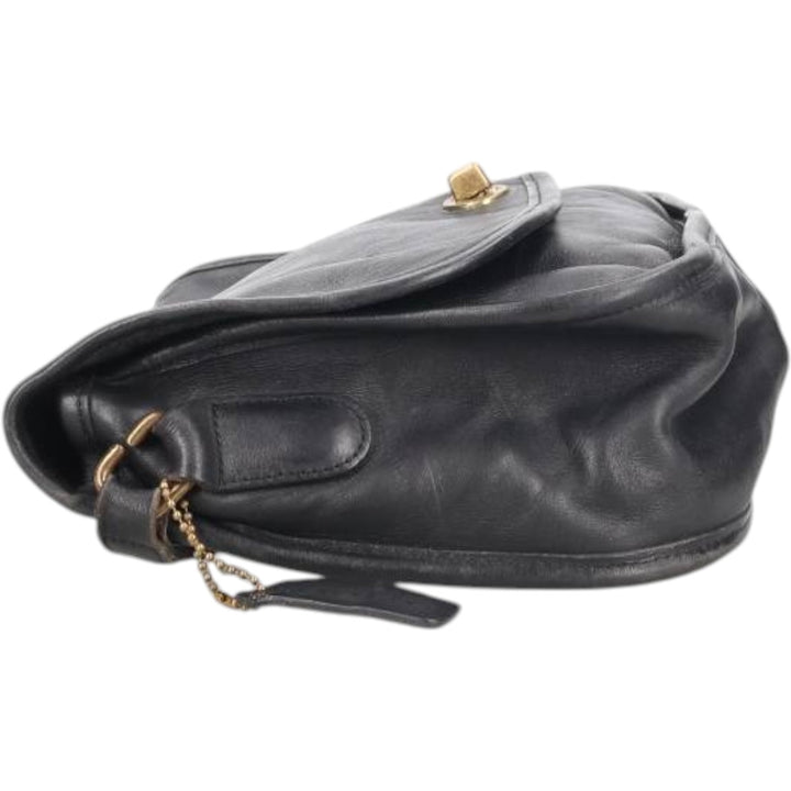90'S Coach Old Coach Turnlock Shoulder Bag Vintage genuine leather black type Vintage Second Hand