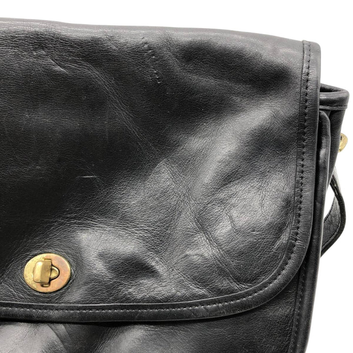 90'S Coach Old Coach Turnlock Shoulder Bag Vintage genuine leather black type Vintage Second Hand
