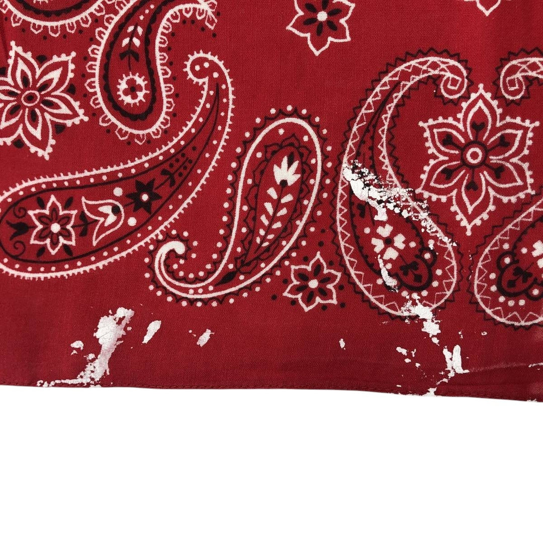 Vintage 1960'S Elephant Brand Paisley Pattern Trunk Up Bandana (Single Ear) cotton red type Vintage Second Hand