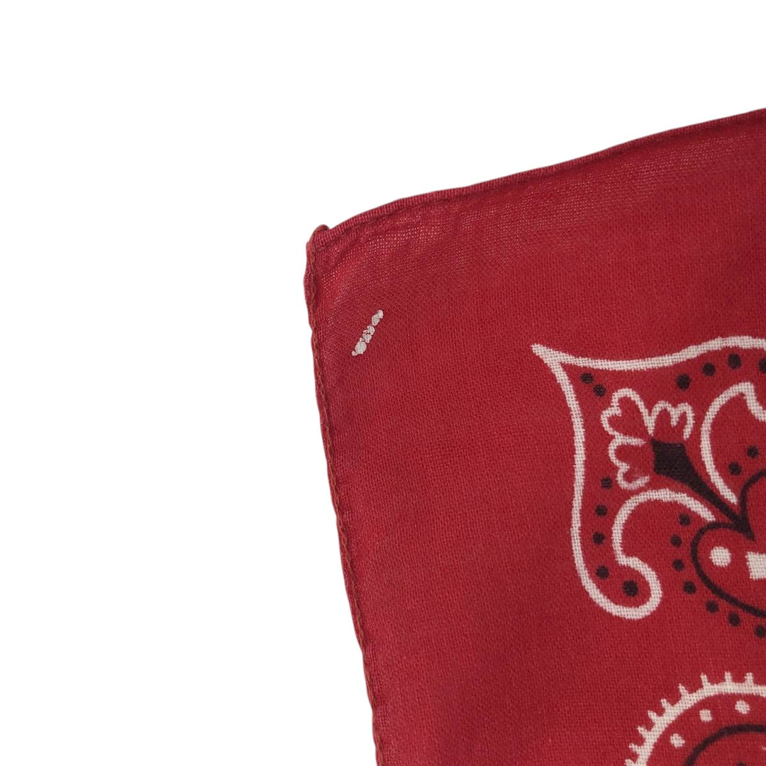 Vintage 1960'S Elephant Brand Paisley Pattern Trunk Up Bandana (Single Ear) cotton red type Vintage Second Hand