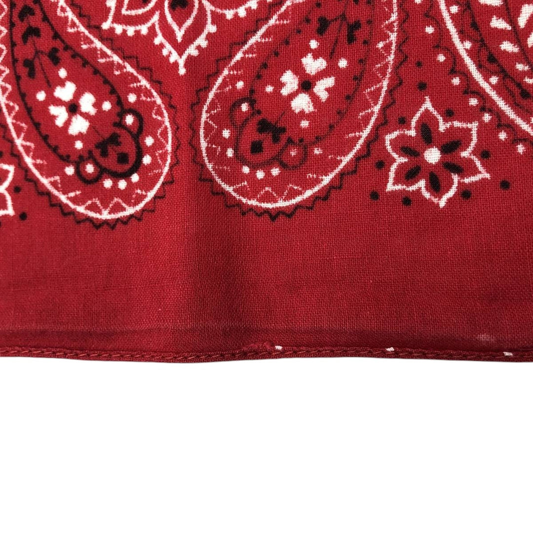 Vintage 1960'S Elephant Brand Paisley Pattern Trunk Up Bandana (Single Ear) cotton red type Vintage Second Hand