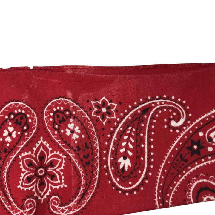 Vintage 1960'S Elephant Brand Paisley Pattern Trunk Up Bandana (Single Ear) cotton red type Vintage Second Hand