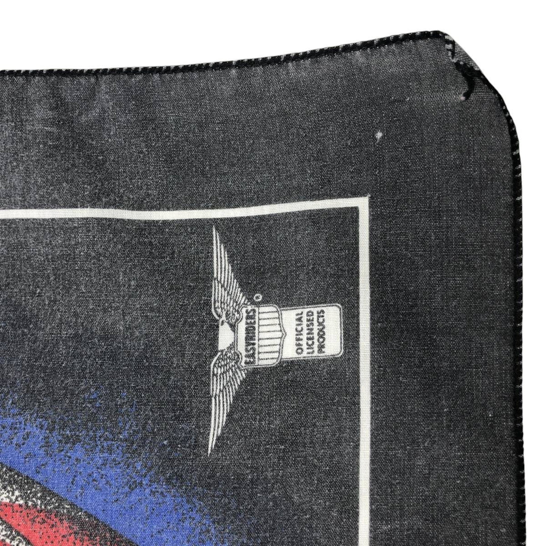 Vintage 80s-90'S Eagle Pattern Stars and Stripes Bandana, Made in USA cotton Charcoal Vintage Second Hand