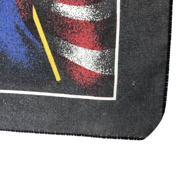 Vintage 80s-90'S Eagle Pattern Stars and Stripes Bandana, Made in USA cotton Charcoal Vintage Second Hand