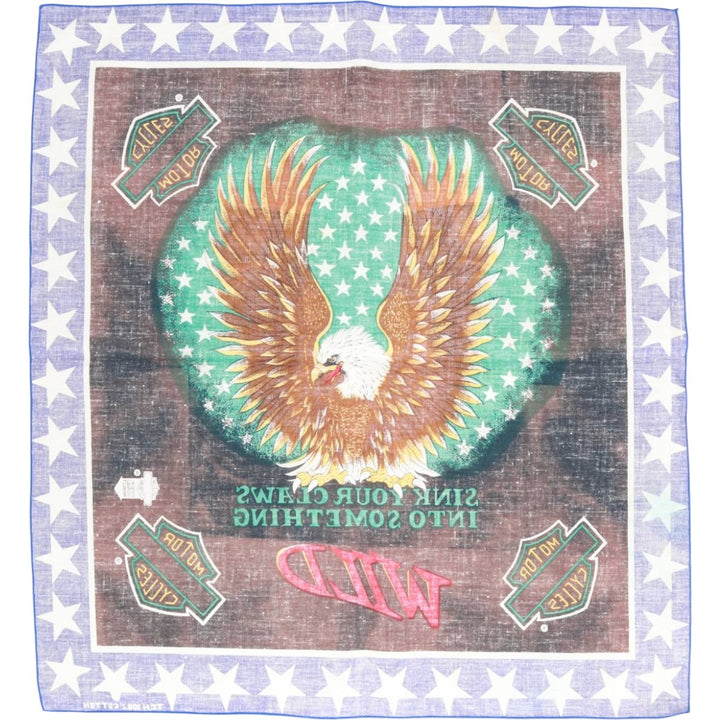 Eagle Pattern Bandana - Equivalent cotton black type Vintage Second Hand