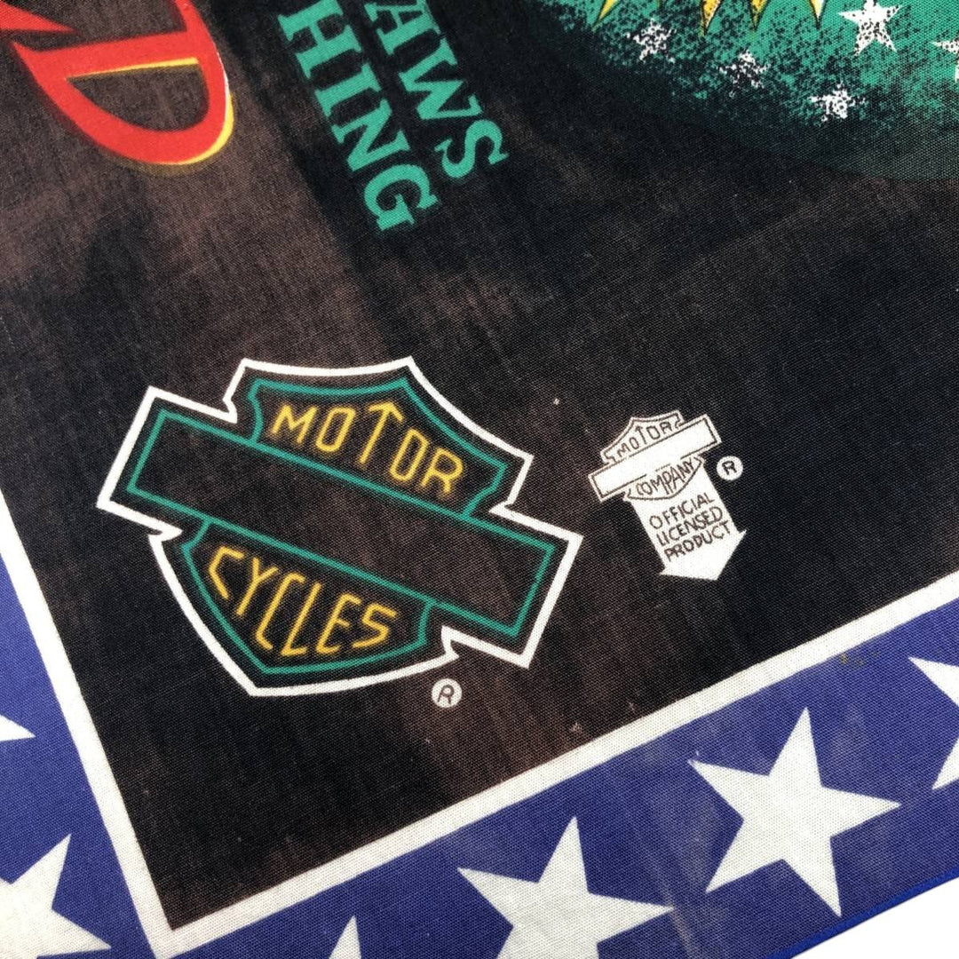 Eagle Pattern Bandana - Equivalent cotton black type Vintage Second Hand