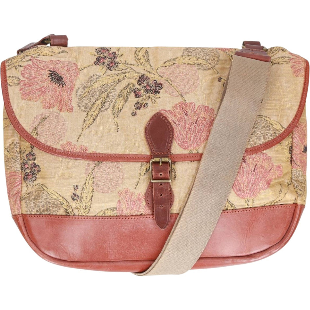 J AND M DAVIDSON Floral Shoulder Bag Made in England unclear brown type Vintage Second Hand