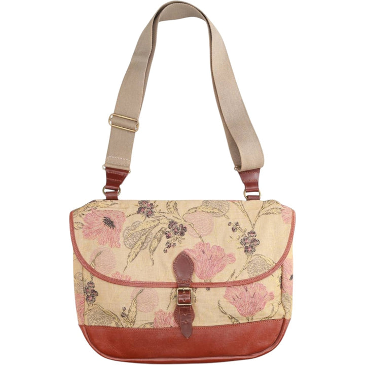 J AND M DAVIDSON Floral Shoulder Bag Made in England unclear brown type Vintage Second Hand