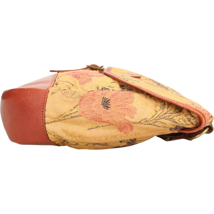 J AND M DAVIDSON Floral Shoulder Bag Made in England unclear brown type Vintage Second Hand