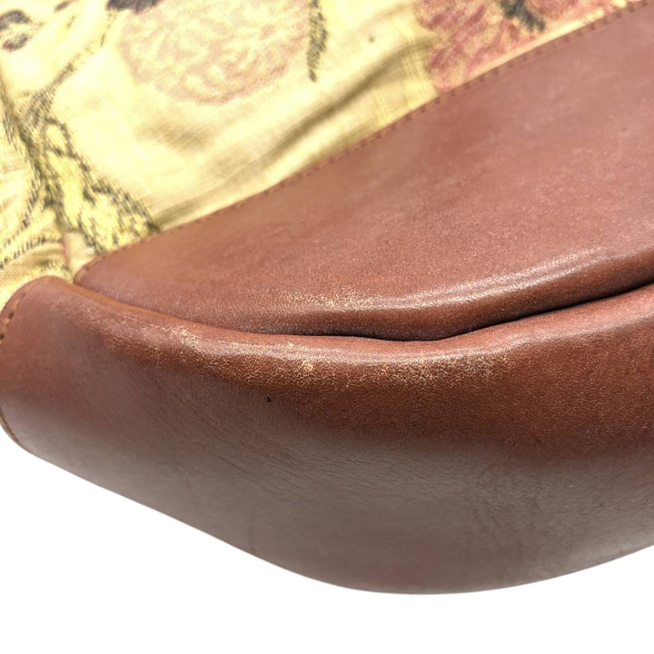 J AND M DAVIDSON Floral Shoulder Bag Made in England unclear brown type Vintage Second Hand