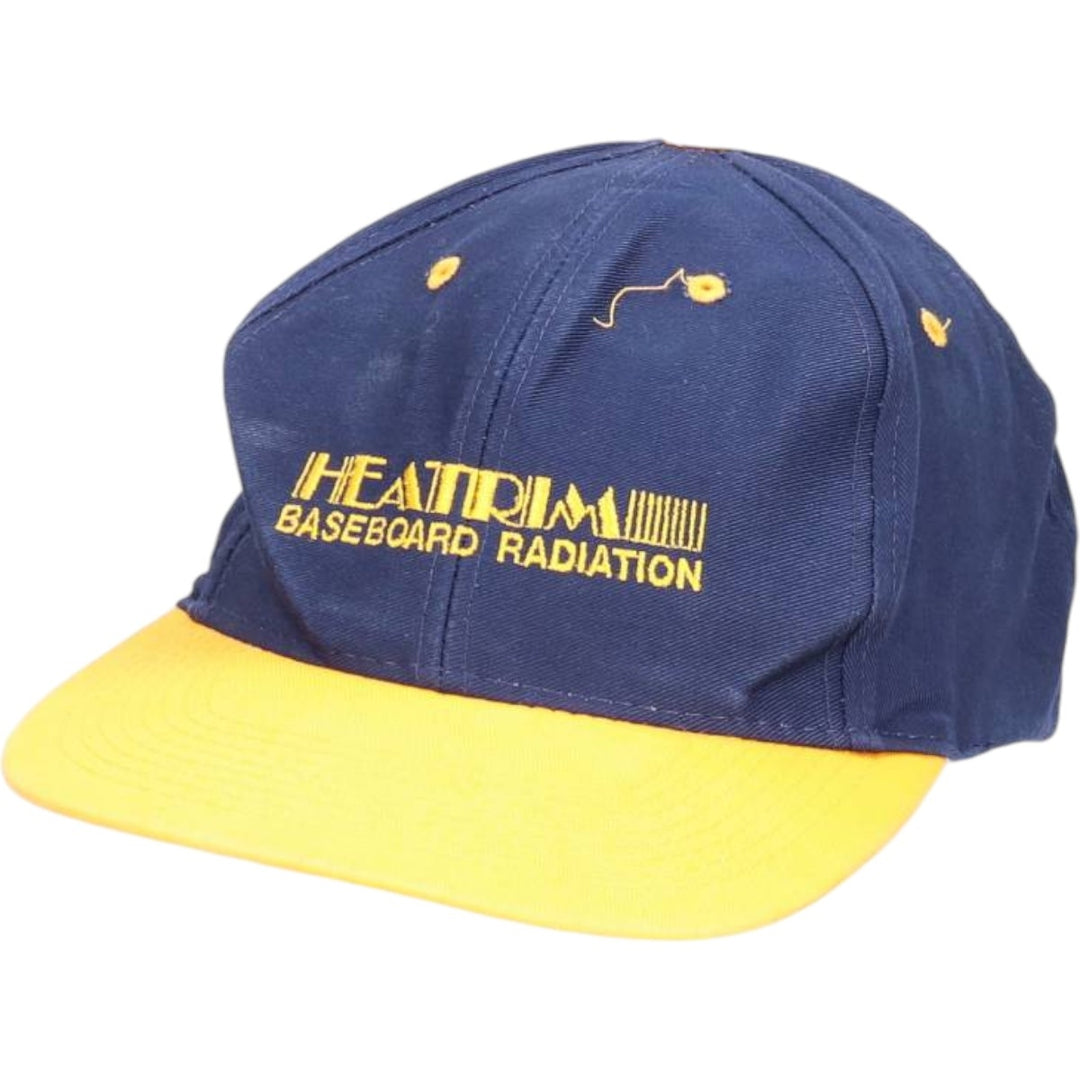 90'S LUNA BASICS HEATRIM BASEBOARD RADIATION Advertising Two-Tone 6-Panel Cap, One Size Fits Most unclear navy blue type Vintage Second Hand