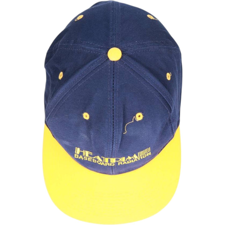 90'S LUNA BASICS HEATRIM BASEBOARD RADIATION Advertising Two-Tone 6-Panel Cap, One Size Fits Most unclear navy blue type Vintage Second Hand