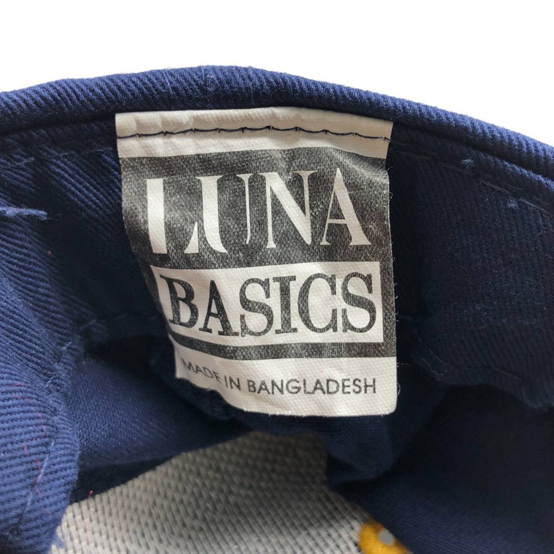 90'S LUNA BASICS HEATRIM BASEBOARD RADIATION Advertising Two-Tone 6-Panel Cap, One Size Fits Most unclear navy blue type Vintage Second Hand