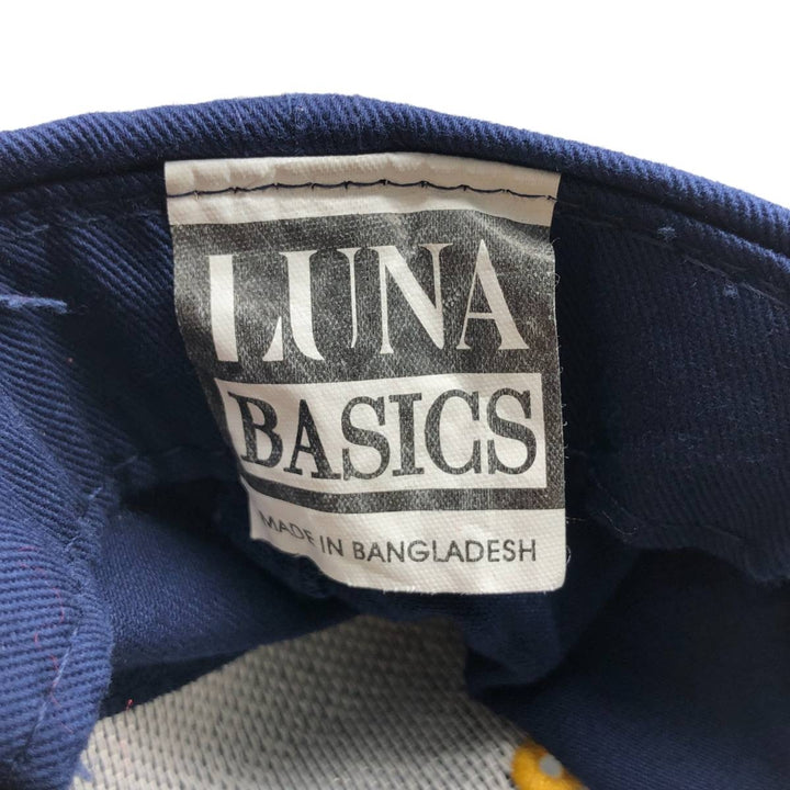 90'S LUNA BASICS HEATRIM BASEBOARD RADIATION Advertising Two-Tone 6-Panel Cap, One Size Fits Most unclear navy blue type Vintage Second Hand