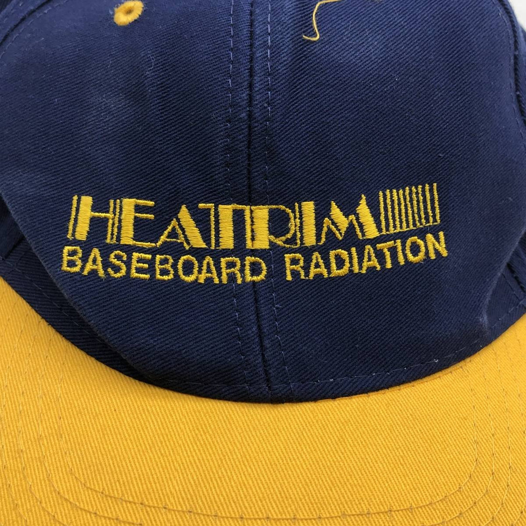 90'S LUNA BASICS HEATRIM BASEBOARD RADIATION Advertising Two-Tone 6-Panel Cap, One Size Fits Most unclear navy blue type Vintage Second Hand