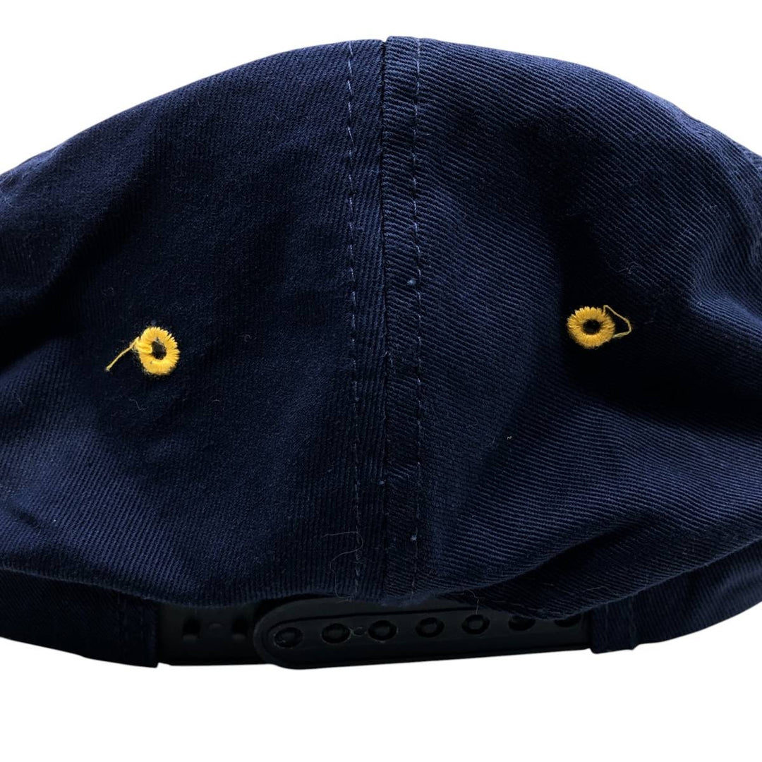 90'S LUNA BASICS HEATRIM BASEBOARD RADIATION Advertising Two-Tone 6-Panel Cap, One Size Fits Most unclear navy blue type Vintage Second Hand