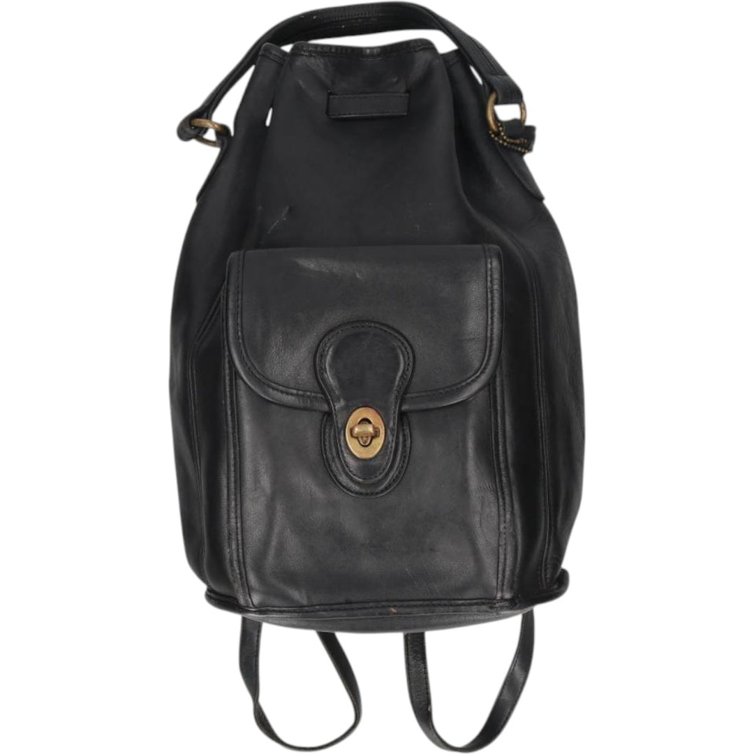 90'S Coach Old Coach 2-Way Daypack Backpack Vintage genuine leather black type Vintage Second Hand